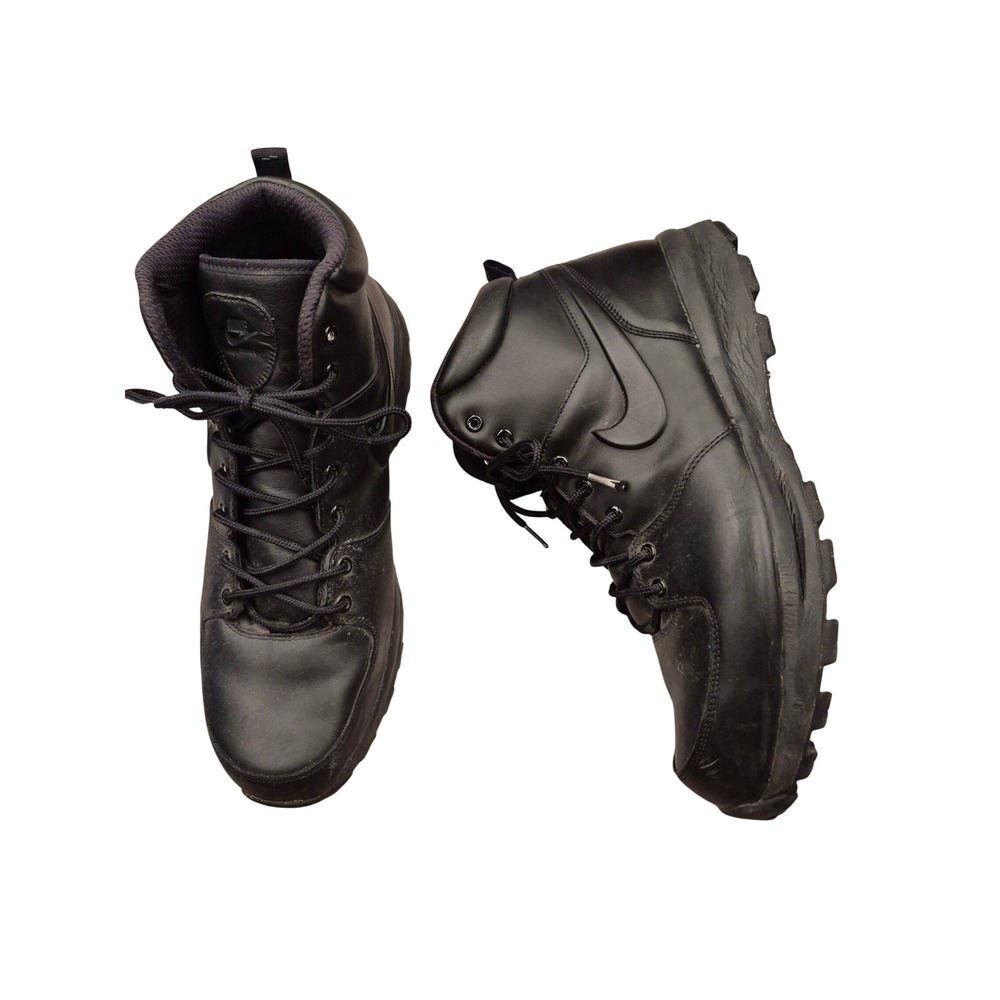 Nike Manoa Leather Boots Sneakers Mens Black Hiking Work 454350-003 Sz 15
